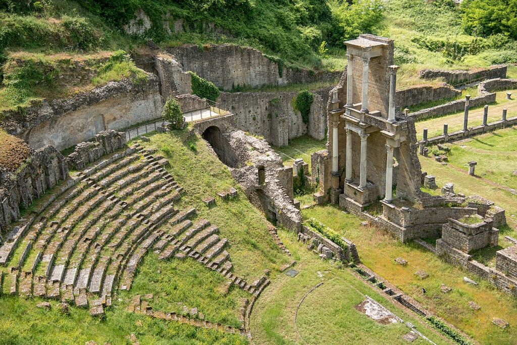 Ruin of the Roman theatre, Volterra, Italy